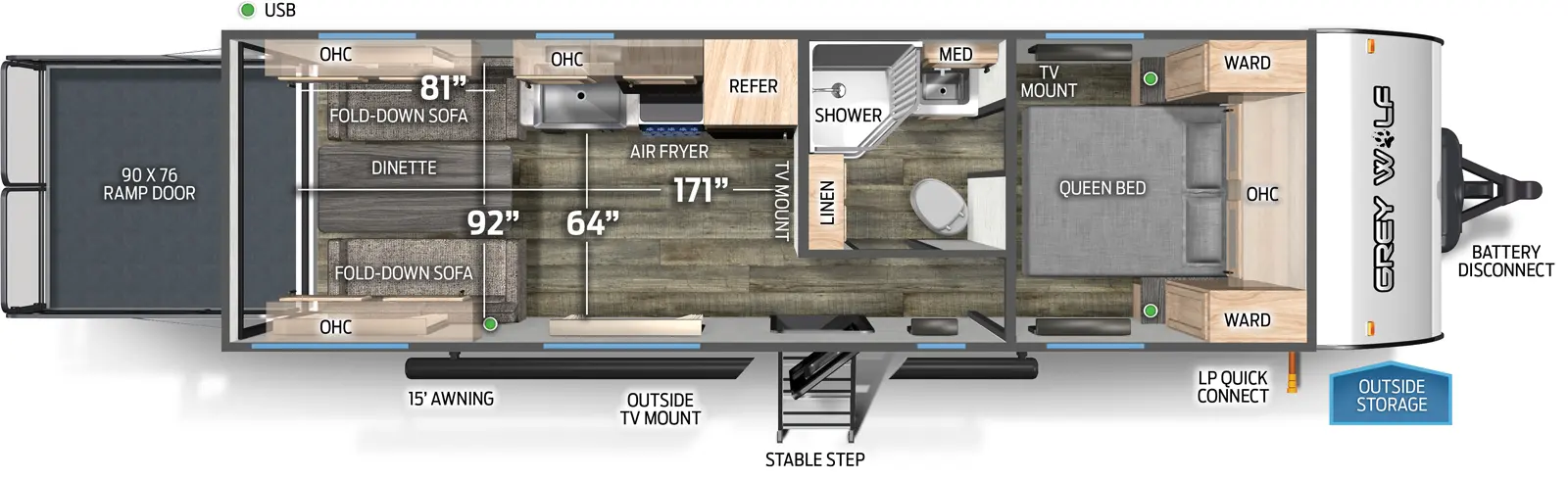 Grey Wolf 25RRT Floorplan